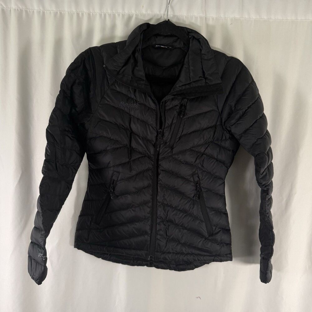 Bergans of Norway Down Puffer Jacket Women's XS Black Full Zip Pockets 700cuin